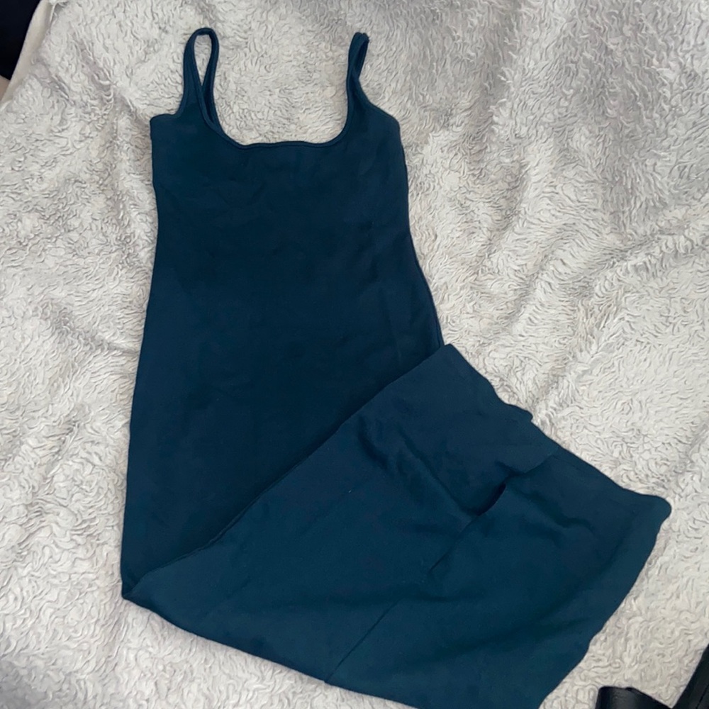 Long hunter green dress